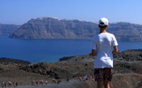 Fira, Santorinis centralort, sedd från en vulkankrater